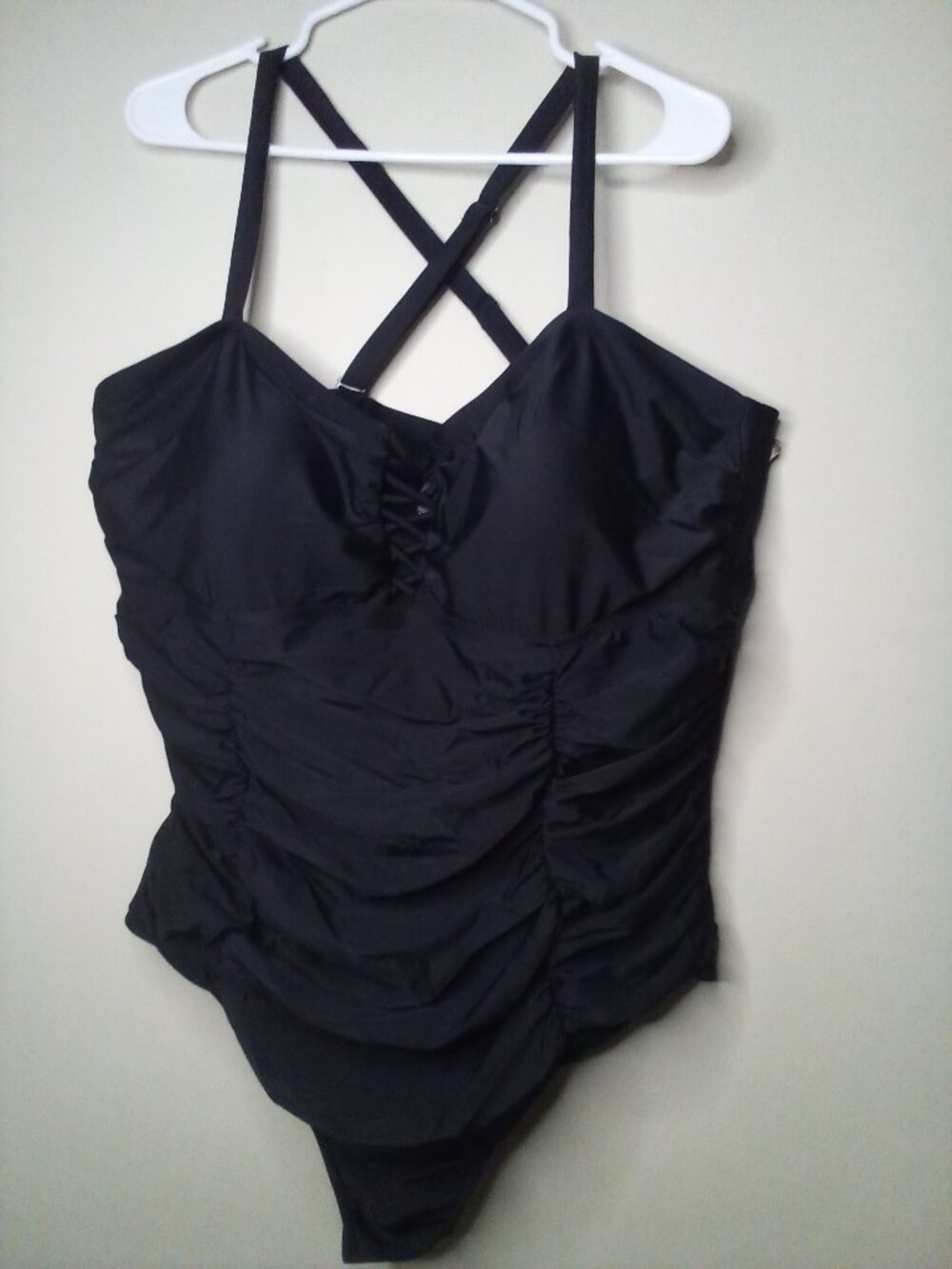 Torrid Swimsuit One Piece Women 3 3X Lace Up Cinching Black